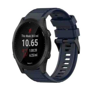 For Garmin Forerunner 935 22mm Horizontal Texture Silicone Watch Band with Removal Tool(Navy Blue)