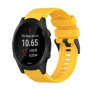 For Garmin Forerunner 935 22mm Horizontal Texture Silicone Watch Band with Removal Tool(Yellow)