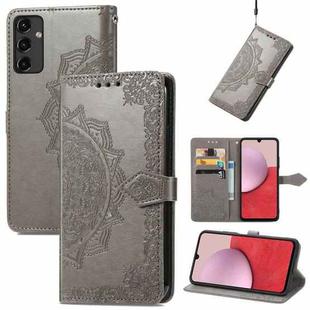 For Samsung Galaxy A14 5G Mandala Flower Embossed Leather Phone Case(Gray)