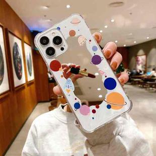 For iPhone 14 Pro Max Color Painted Mirror Phone Case(Planet)