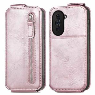 For Huawei nova 10 Zipper Wallet Vertical Flip Leather Phone Case(Rose Gold)