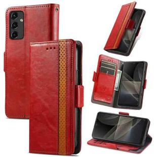 For Samsung Galaxy A14 5G CaseNeo Splicing Dual Magnetic Buckle Leather Phone Case(Red)