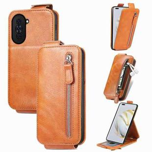 For Huawei Nova 10 Pro Zipper Wallet Vertical Flip Leather Phone Case(Brown)