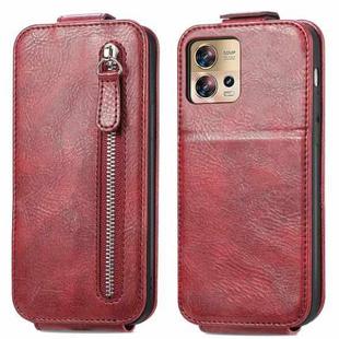 For Motorola Edge 30 Fusion Zipper Wallet Vertical Flip Leather Phone Case(Red)