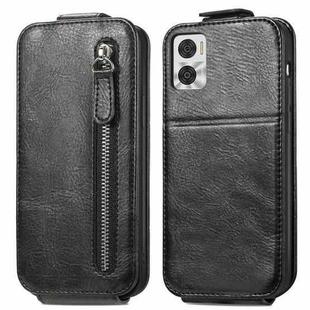 For Motorola Moto E22i Zipper Wallet Vertical Flip Leather Phone Case(Black)