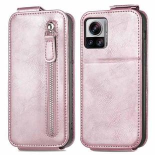 For Motorola Moto Edge 30 Ultra Zipper Wallet Vertical Flip Leather Phone Case(Rose Gold)