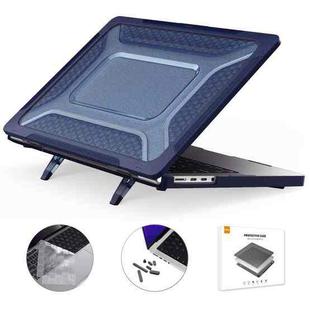 For MacBook Pro 14.2 A2442/A2779 2023 ENKAY Hat-Prince 3 in 1 Protective Bracket  Case Cover Hard Shell with TPU Keyboard Film / Anti-dust Plugs, Version:US(Blue)