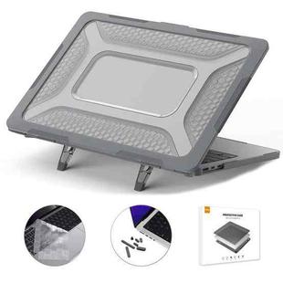 For MacBook Air 13.6 2022/2024 A2681 (M2) / A3113 (M3) ENKAY Hat-Prince 3 in 1 Protective Bracket  Case Cover Hard Shell with TPU Keyboard Film / Anti-dust Plugs, Version:US(Grey)