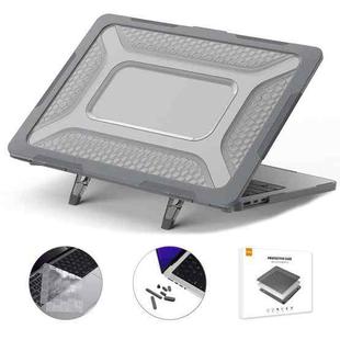 For MacBook Air 13.6 2022/2024  A2681 (M2) / A3113  (M3) ENKAY Hat-Prince 3 in 1 Protective Bracket  Case Cover Hard Shell with TPU Keyboard Film / Anti-dust Plugs, Version:EU(Grey)