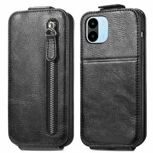 For Xiaomi Redmi A1+ Zipper Wallet Vertical Flip Leather Phone Case(Black)