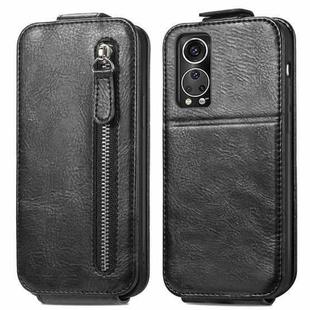 For ZTE Axon 30S Zipper Wallet Vertical Flip Leather Phone Case(Black)