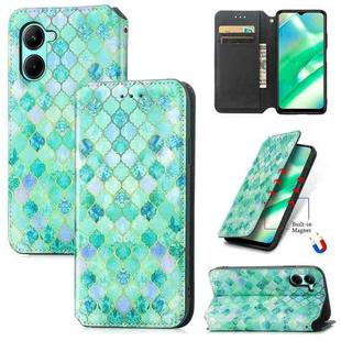 For Realme C33 CaseNeo Colorful Magnetic Leather Phone Case(Emerald)