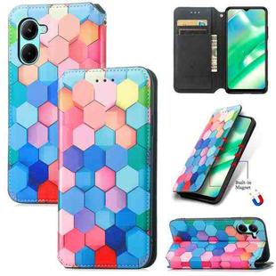 For Realme C33 CaseNeo Colorful Magnetic Leather Phone Case(Colorful Cube)