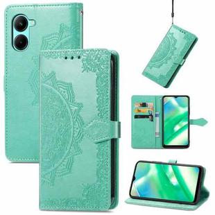 For Realme C33 Mandala Flower Embossed Leather Phone Case(Green)