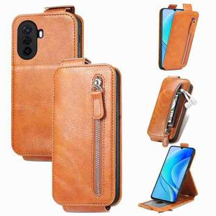 For Huawei Enjoy 50 Zipper Wallet Vertical Flip Leather Phone Case(Brown)