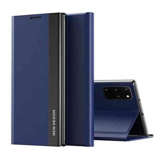 For OPPO Reno6 4G Side Electroplated Adsorption Leather Phone Case(Dark Blue)