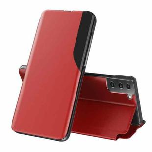 For Samsung Galaxy S23 5G Side Display Adsorption Leather Phone Case(Red)