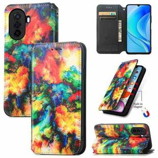 For Huawei Nova Y70 CaseNeo Colorful Magnetic Leather Phone Case(Colorful Cloud)