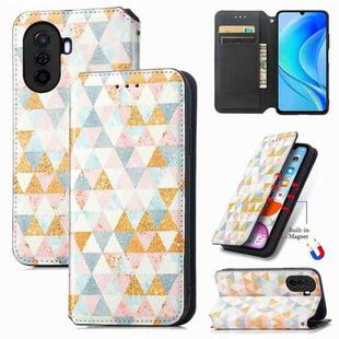 For Huawei Enjoy 50 CaseNeo Colorful Magnetic Leather Phone Case(Rhombus)