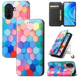 For Huawei Enjoy 50 CaseNeo Colorful Magnetic Leather Phone Case(Colorful Cube)