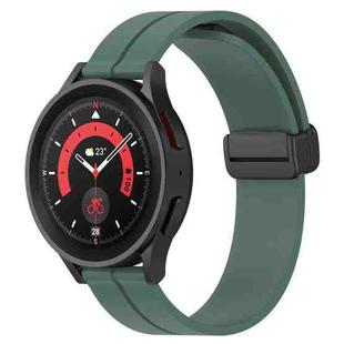 For Huawei Watch 2 20mm Solid Color Magnetic Clasp Silicone Watch Band(Olive Green)
