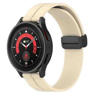 For Huawei Watch 2 20mm Solid Color Magnetic Clasp Silicone Watch Band(Beige)