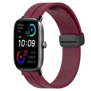 For Amazfit GTS 2 Mini 20mm Solid Color Magnetic Clasp Silicone Watch Band(Burgundy)