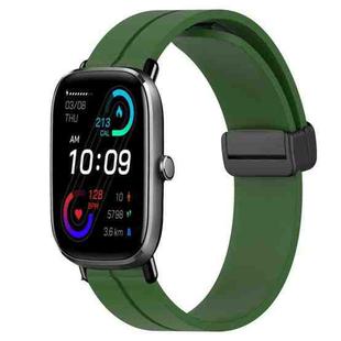 For Amazfit GTS 2 Mini 20mm Solid Color Magnetic Clasp Silicone Watch Band(Army Green)