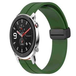 For Amazfit GTR 42mm 20mm Solid Color Magnetic Clasp Silicone Watch Band(Army Green)