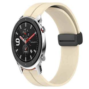 For Amazfit GTR 42mm 20mm Solid Color Magnetic Clasp Silicone Watch Band(Beige)