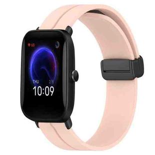 For Amazfit Pop Pro 20mm Solid Color Magnetic Clasp Silicone Watch Band(Pink)