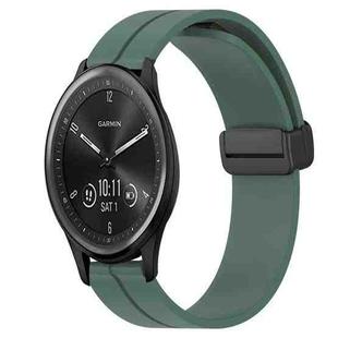 For Garmin Vivomove Sport 20mm Solid Color Magnetic Clasp Silicone Watch Band(Olive Green)