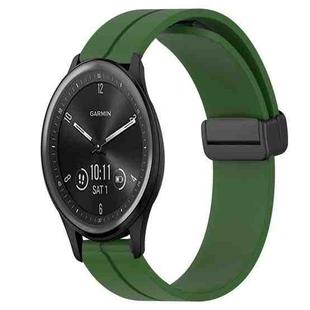 For Garmin Vivomove Sport 20mm Solid Color Magnetic Clasp Silicone Watch Band(Army Green)