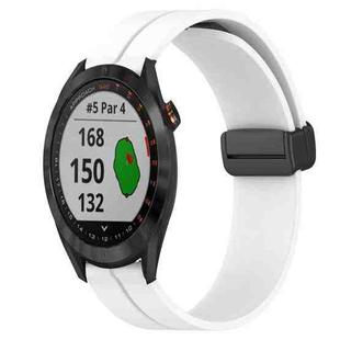 For Garmin Approach S40 20mm Solid Color Magnetic Clasp Silicone Watch Band(White)