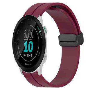 For Garmin Forerunner 158 20mm Solid Color Magnetic Clasp Silicone Watch Band(Wine Red)