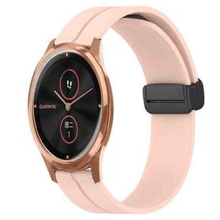 For Garminmove Luxe 20mm Solid Color Magnetic Clasp Silicone Watch Band(Pink)