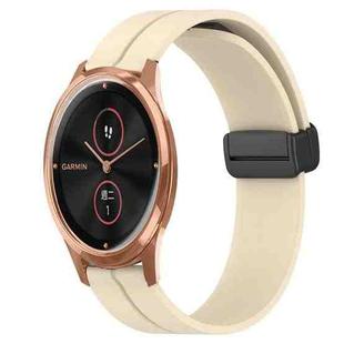 For Garminmove Luxe 20mm Solid Color Magnetic Clasp Silicone Watch Band(Beige)