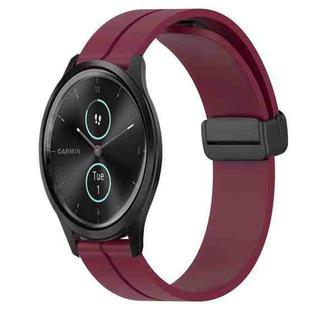 For Garmin Garminmove Style 20mm Solid Color Magnetic Clasp Silicone Watch Band(Wine Red)