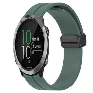 For Garmin Forerunner 645 Music 20mm Solid Color Magnetic Clasp Silicone Watch Band(Olive Green)