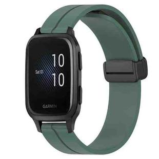 For Garmin Venu Sq 2 Music 20mm Solid Color Magnetic Clasp Silicone Watch Band(Olive Green)