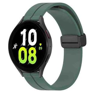 For Samsung Galaxy Watch 5 44mm 20mm Solid Color Magnetic Clasp Silicone Watch Band(Olive Green)