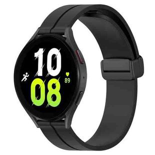 For Samsung Galaxy Watch 5 44mm 20mm Solid Color Magnetic Clasp Silicone Watch Band(Black)