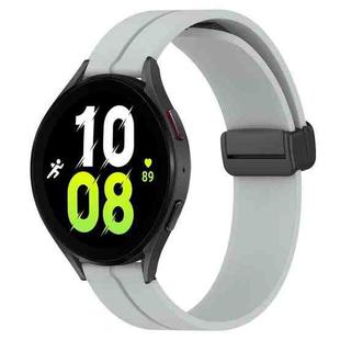 For Samsung Galaxy Watch 5 44mm 20mm Solid Color Magnetic Clasp Silicone Watch Band(Grey)