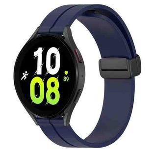 For Samsung Galaxy Watch 5 44mm 20mm Solid Color Magnetic Clasp Silicone Watch Band(Midnight Blue)