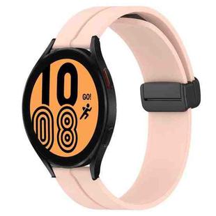 For Samsung Galaxy Watch4 44mm 20mm Solid Color Magnetic Clasp Silicone Watch Band(Pink)