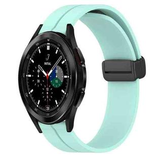 For Samsung  Galaxy Watch4 Classic 42mm 20mm Solid Color Magnetic Clasp Silicone Watch Band(Teal)