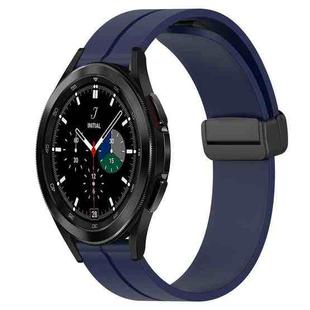 For Samsung  Galaxy Watch4 Classic 46mm 20mm Solid Color Magnetic Clasp Silicone Watch Band(Midnight Blue)