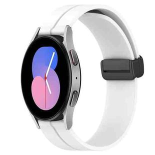 For Samsung Galaxy Watch 42mm 20mm Solid Color Magnetic Clasp Silicone Watch Band(White)