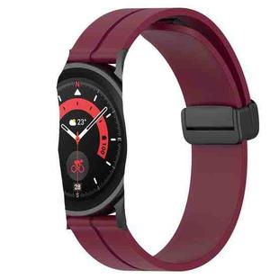 For Samsung Galaxy Watch 42mm 20mm Solid Color Magnetic Clasp Silicone Watch Band(Wine Red)