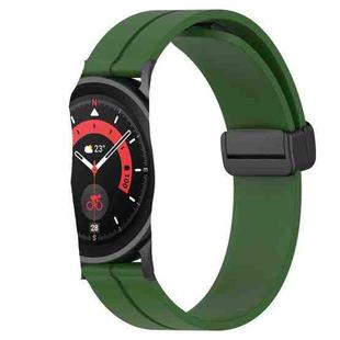 For Samsung Galaxy Watch 42mm 20mm Solid Color Magnetic Clasp Silicone Watch Band(Army Green)